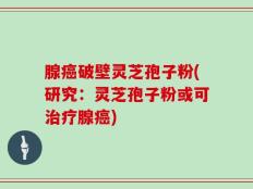 腺癌破壁灵芝孢子粉(研究：灵芝孢子粉或可治疗腺癌)