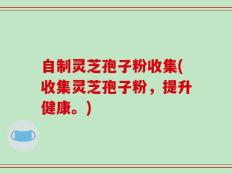 自制灵芝孢子粉收集(收集灵芝孢子粉，提升健康。)