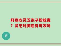 肝癌吃灵芝孢子粉胶囊？灵芝对肺癌有奇效吗