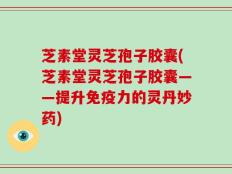 芝素堂灵芝孢子胶囊(芝素堂灵芝孢子胶囊——提升免疫力的灵丹妙药)