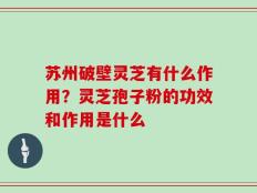 苏州破壁灵芝有什么作用？灵芝孢子粉的功效和作用是什么