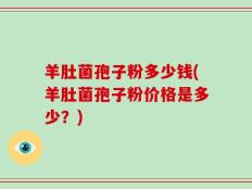 羊肚菌孢子粉多少钱(羊肚菌孢子粉价格是多少？)