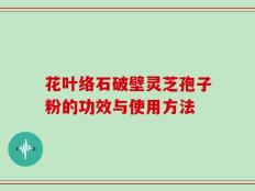 花叶络石破壁灵芝孢子粉的功效与使用方法