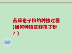 苔藓孢子粉的种植过程(如何种植苔藓孢子粉？)