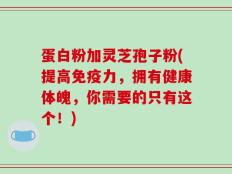 蛋白粉加灵芝孢子粉(提高免疫力，拥有健康体魄，你需要的只有这个！)