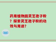 药用植物园灵芝孢子粉？探索灵芝孢子粉的功效与用途？