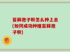 苔藓孢子粉怎么种上去(如何成功种植苔藓孢子粉)