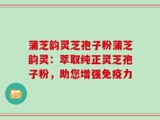 蒲芝韵灵芝孢子粉蒲芝韵灵：萃取纯正灵芝孢子粉，助您增强免疫力
