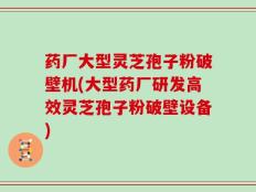 药厂大型灵芝孢子粉破壁机(大型药厂研发高效灵芝孢子粉破壁设备)