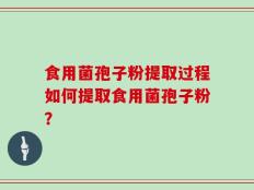 食用菌孢子粉提取过程如何提取食用菌孢子粉？