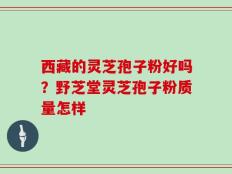 西藏的灵芝孢子粉好吗？野芝堂灵芝孢子粉质量怎样