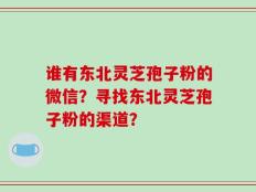 谁有东北灵芝孢子粉的微信？寻找东北灵芝孢子粉的渠道？