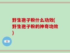 野生孢子粉什么功效(野生孢子粉的神奇功效)
