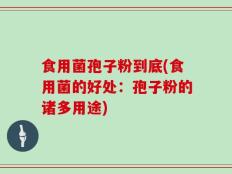 食用菌孢子粉到底(食用菌的好处：孢子粉的诸多用途)