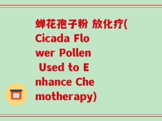 蝉花孢子粉 放化疗(Cicada Flower Pollen Used to Enhance Chemotherapy)