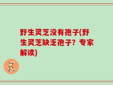 野生灵芝没有孢子(野生灵芝缺乏孢子？专家解读)