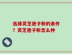 选择灵芝孢子粉的条件？灵芝孢子粉怎么种