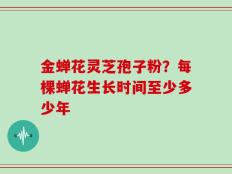 金蝉花灵芝孢子粉？每棵蝉花生长时间至少多少年