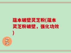 蕴本破壁灵芝粉(蕴本灵芝粉破壁，强化功效)