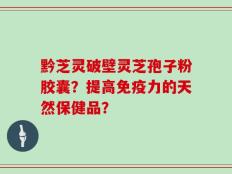 黔芝灵破壁灵芝孢子粉胶囊？提高免疫力的天然保健品？
