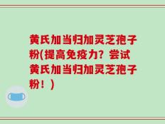 黄氏加当归加灵芝孢子粉(提高免疫力？尝试黄氏加当归加灵芝孢子粉！)