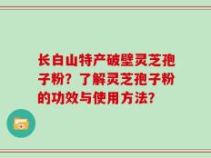 长白山特产破壁灵芝孢子粉？了解灵芝孢子粉的功效与使用方法？
