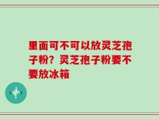 里面可不可以放灵芝孢子粉？灵芝孢子粉要不要放冰箱