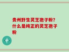 贵州野生灵芝孢子粉？什么是纯正的灵芝孢子粉