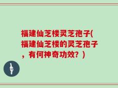 福建仙芝楼灵芝孢子(福建仙芝楼的灵芝孢子，有何神奇功效？)