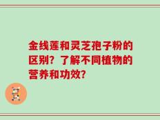 金线莲和灵芝孢子粉的区别？了解不同植物的营养和功效？
