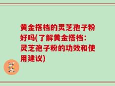 黄金搭档的灵芝孢子粉好吗(了解黄金搭档：灵芝孢子粉的功效和使用建议)
