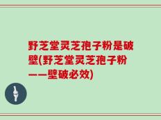 野芝堂灵芝孢子粉是破壁(野芝堂灵芝孢子粉——壁破必效)