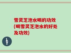 雪灵芝泡水喝的功效 (喝雪灵芝泡水的好处及功效)