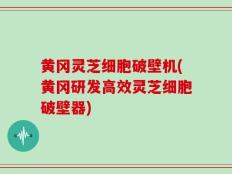 黄冈灵芝细胞破壁机(黄冈研发高效灵芝细胞破壁器)