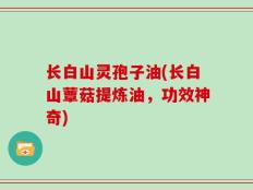 长白山灵孢子油(长白山蕈菇提炼油，功效神奇)