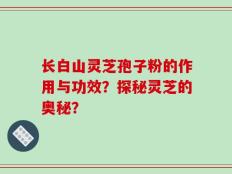 长白山灵芝孢子粉的作用与功效？探秘灵芝的奥秘？
