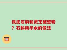 铁皮石斛和灵芝破壁粉？石斛精华水的做法