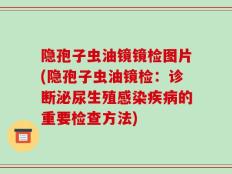 隐孢子虫油镜镜检图片(隐孢子虫油镜检：诊断泌尿生殖感染疾病的重要检查方法)