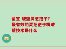 菌宝 破壁灵芝孢子？最有效的灵芝孢子粉破壁技术是什么