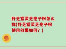 野芝堂灵芝孢子粉怎么样(野芝堂灵芝孢子粉使用效果如何？)