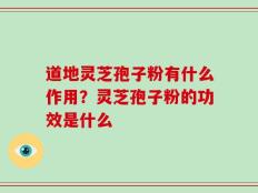 道地灵芝孢子粉有什么作用？灵芝孢子粉的功效是什么