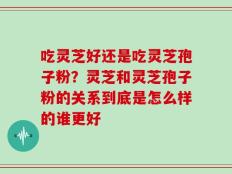 吃灵芝好还是吃灵芝孢子粉？灵芝和灵芝孢子粉的关系到底是怎么样的谁更好