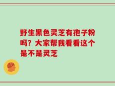 野生黑色灵芝有孢子粉吗？大家帮我看看这个是不是灵芝