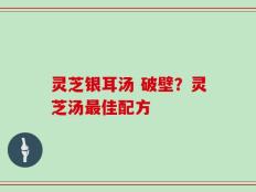 灵芝银耳汤 破壁？灵芝汤最佳配方