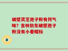 破壁灵芝孢子粉有何气味？吉林敖东破壁孢子粉没有小看帽标