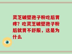 灵芝破壁孢子粉吃后胃疼？吃灵芝破壁孢子粉后就胃不舒服，这是为什么