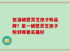 低温破壁灵芝孢子粉品牌？紫一破壁灵芝孢子粉到哪里买最好