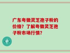 广东粤徽灵芝孢子粉的价格？了解粤徽灵芝孢子粉市场行情？