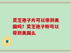 灵芝孢子片可以带到美国吗？灵芝孢子粉可以带到美国么