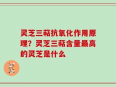 灵芝三萜抗氧化作用原理？灵芝三萜含量最高的灵芝是什么